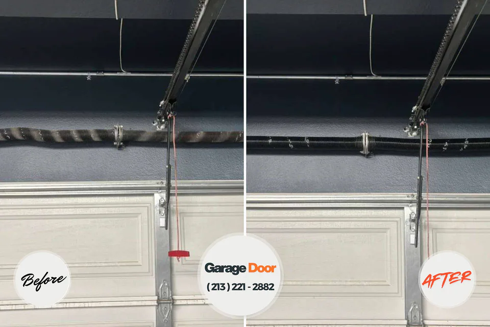 Before and after: garage door repair Pierre Part, LA